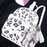 Girls Backpack Print Long Sleeve Hoodie T-shirt Girls Clothing Wholesale - PrettyKid