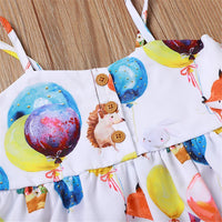 Girls Balloon Printed Suspender Dress Wholesale Baby Girl clothing - PrettyKid