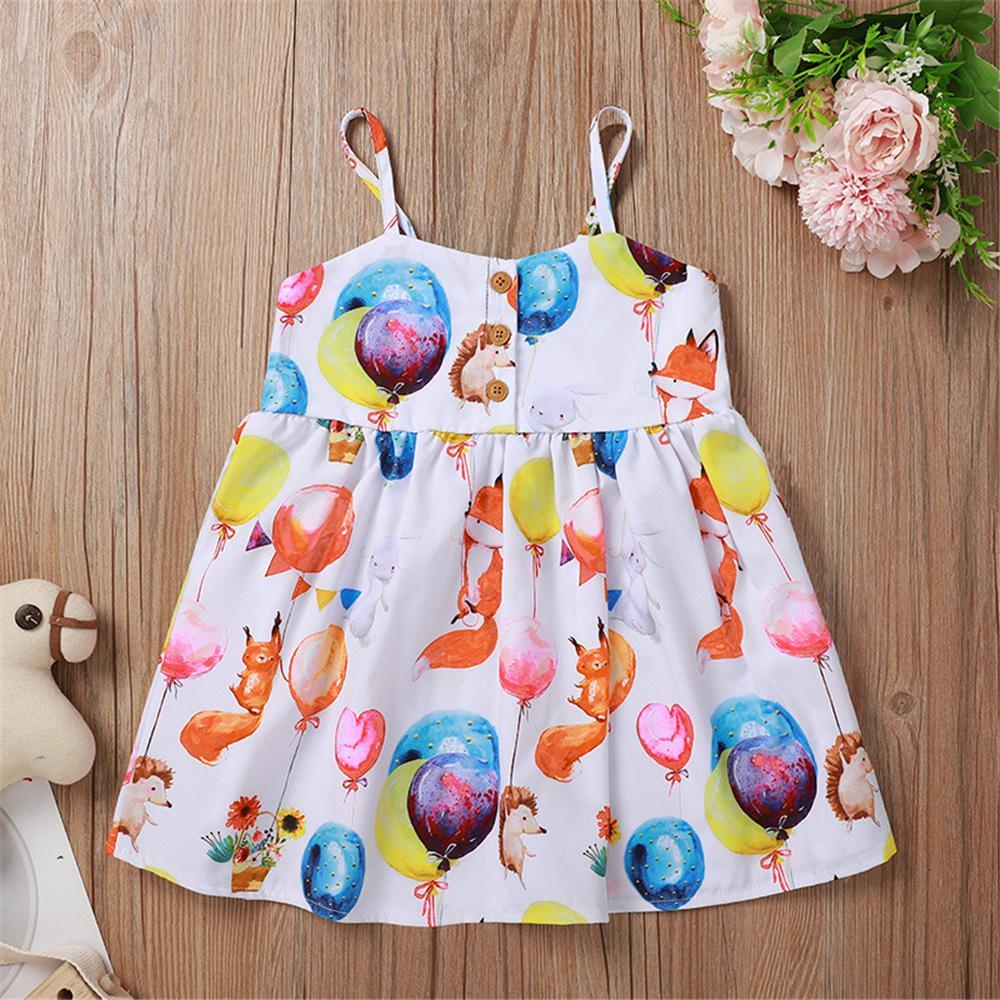 Girls Balloon Printed Suspender Dress Wholesale Baby Girl clothing - PrettyKid