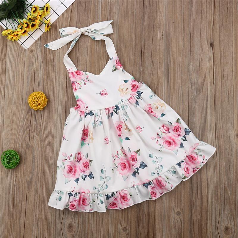 Toddler Girls Flower Dress Lace Princess Skirt - PrettyKid