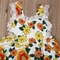 Toddler Girls Sleeveless Suspender Dress Lace Sunflower Princess Skirt - PrettyKid