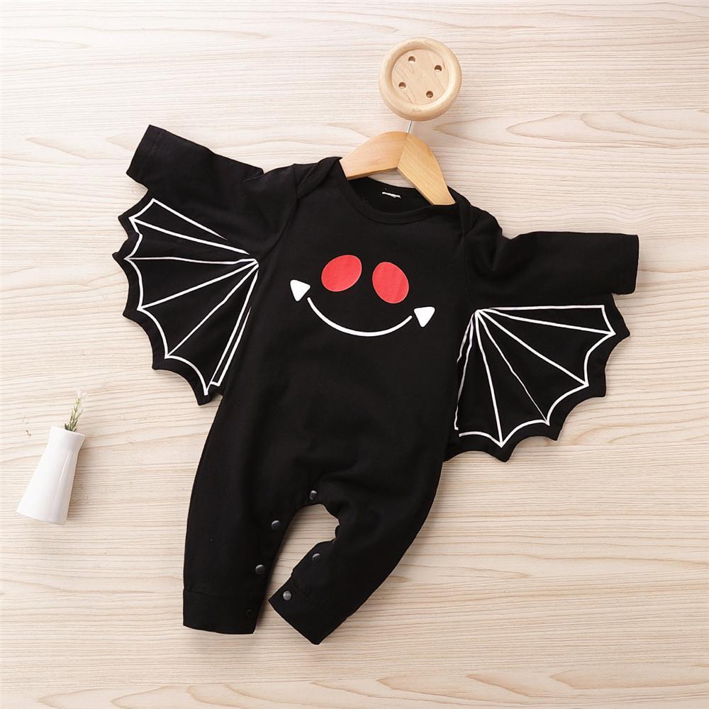 Baby Unisex Bat Pattern Long Sleeve Romper Baby Clothes Warehouse - PrettyKid