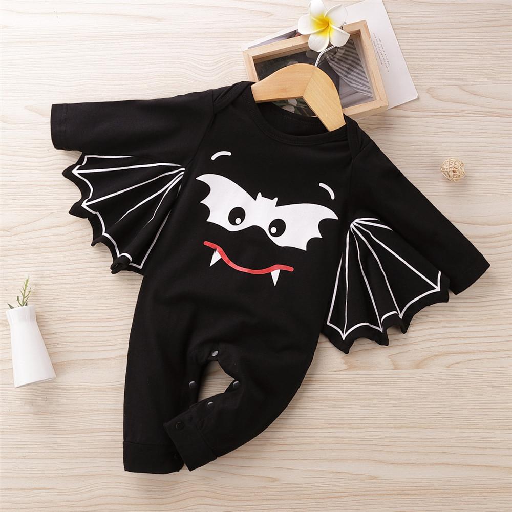 Baby Unisex Bat Pattern Long Sleeve Romper Baby Clothes Warehouse - PrettyKid