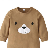 Baby Bear Cartoon Casual Rompers - PrettyKid