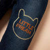 Baby Bear Cartoon Embellished Denim Overalls - PrettyKid