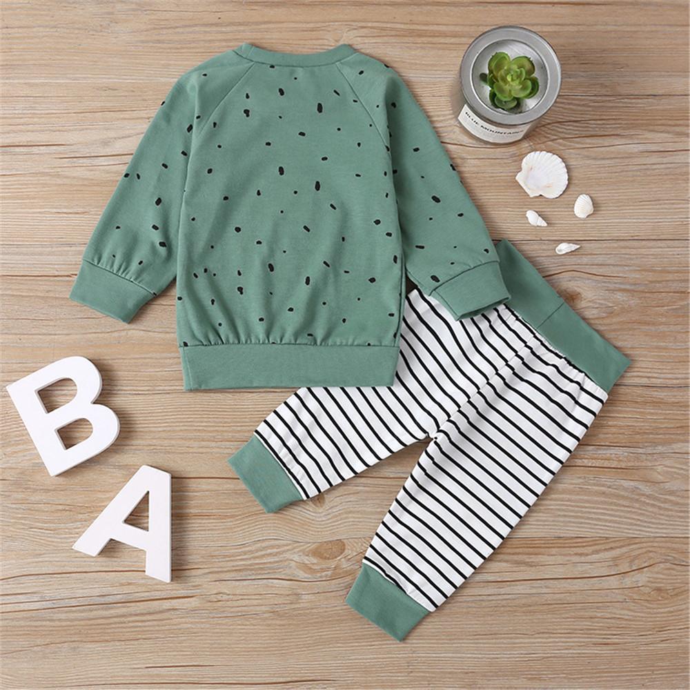 Boys Bear Dolka Dot Long Sleeve Top & Pants - PrettyKid