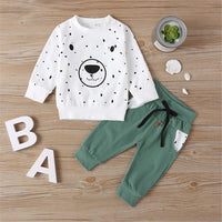 Boys Bear Dolka Dot Long Sleeve Top & Pants - PrettyKid