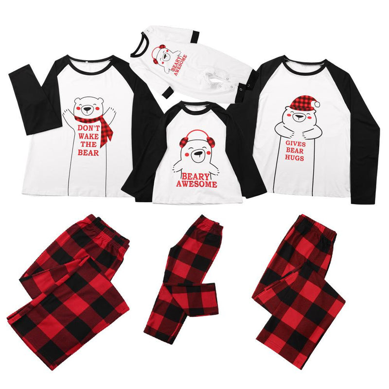 Parent-Child Bear Letter Printed T-shirt & Pants Mommy And Me Wholesale - PrettyKid