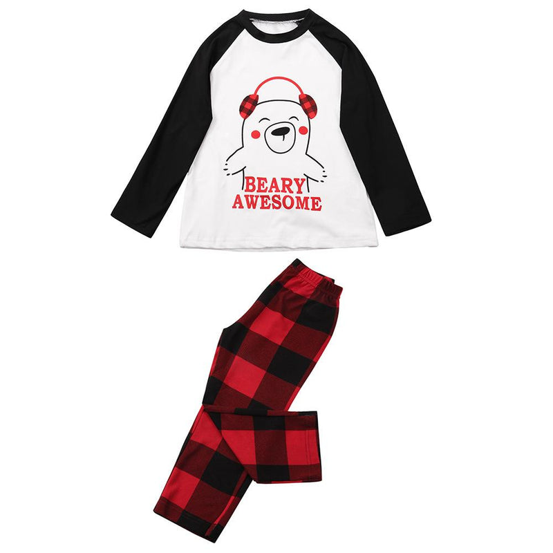 Parent-Child Bear Letter Printed T-shirt & Pants Mommy And Me Wholesale - PrettyKid