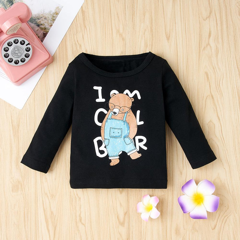 Baby Unisex Bear Letter Printed Top & Bottoms Baby Clothing Warehouse - PrettyKid