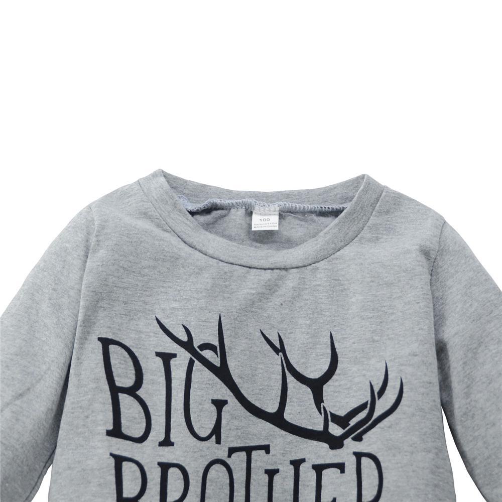 Boys Big Brother Long Sleeve Tops & Ankle Antlers Pants Boy Clothing Wholesale - PrettyKid