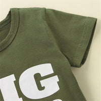 Boys Big Brother Printed Short Sleeve Top & Camouflage Pants Wholesale Boy clothing - PrettyKid