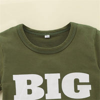 Boys Big Brother Printed Short Sleeve Top & Camouflage Pants Wholesale Boy clothing - PrettyKid