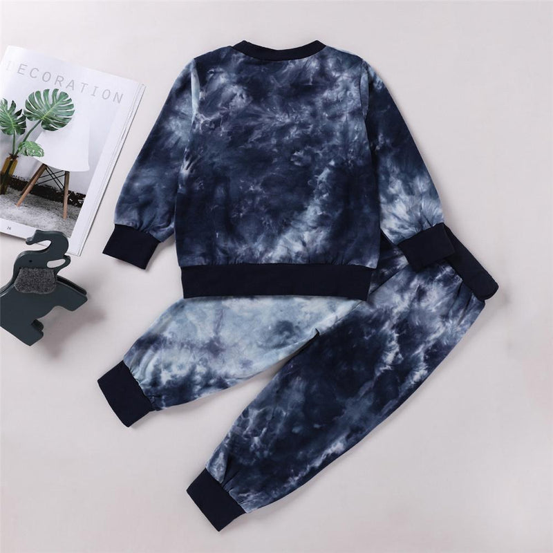 Boys Boss Forever Tie Dye Long Sleeve Top & Pants Little Boys Wholesale Clothing - PrettyKid
