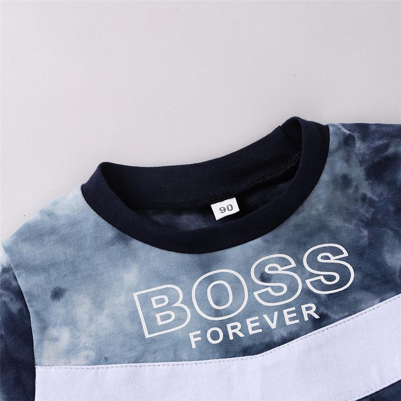 Boys Boss Forever Tie Dye Long Sleeve Top & Pants Little Boys Wholesale Clothing - PrettyKid