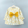 Baby Girls Bow Decor Floral Printed Dresses - PrettyKid