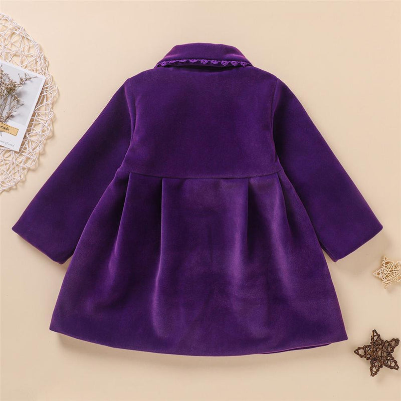 Girls Bow Decor Long Sleeve Solid Color Cardigan Coat Wholesale Little Girl Clothes - PrettyKid