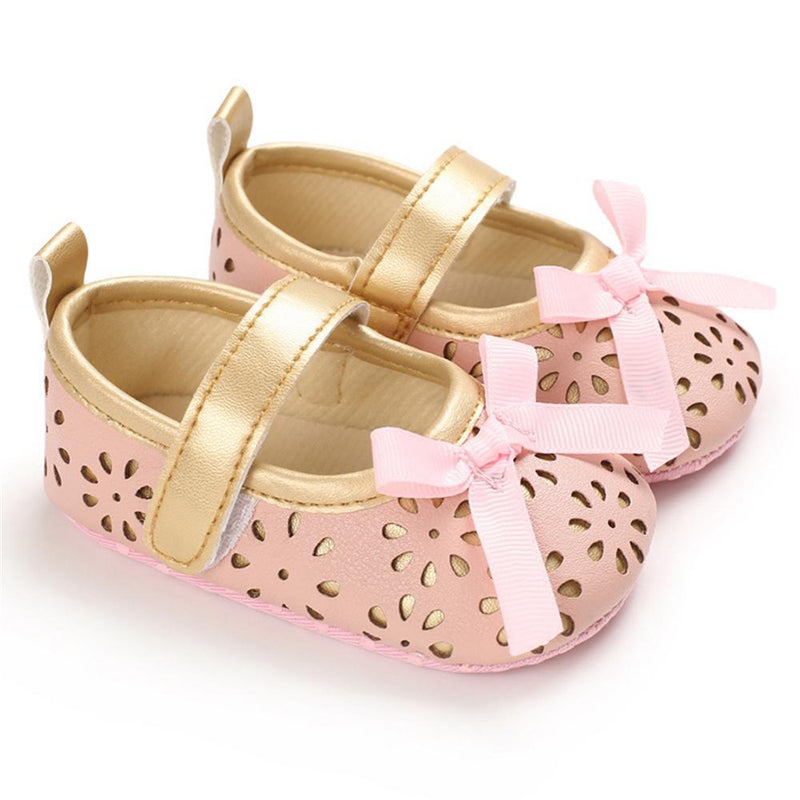 Baby Girls Bow Decor Magic Tape Princess Shoes Kids Wholesale Shoes - PrettyKid