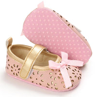 Baby Girls Bow Decor Magic Tape Princess Shoes Kids Wholesale Shoes - PrettyKid