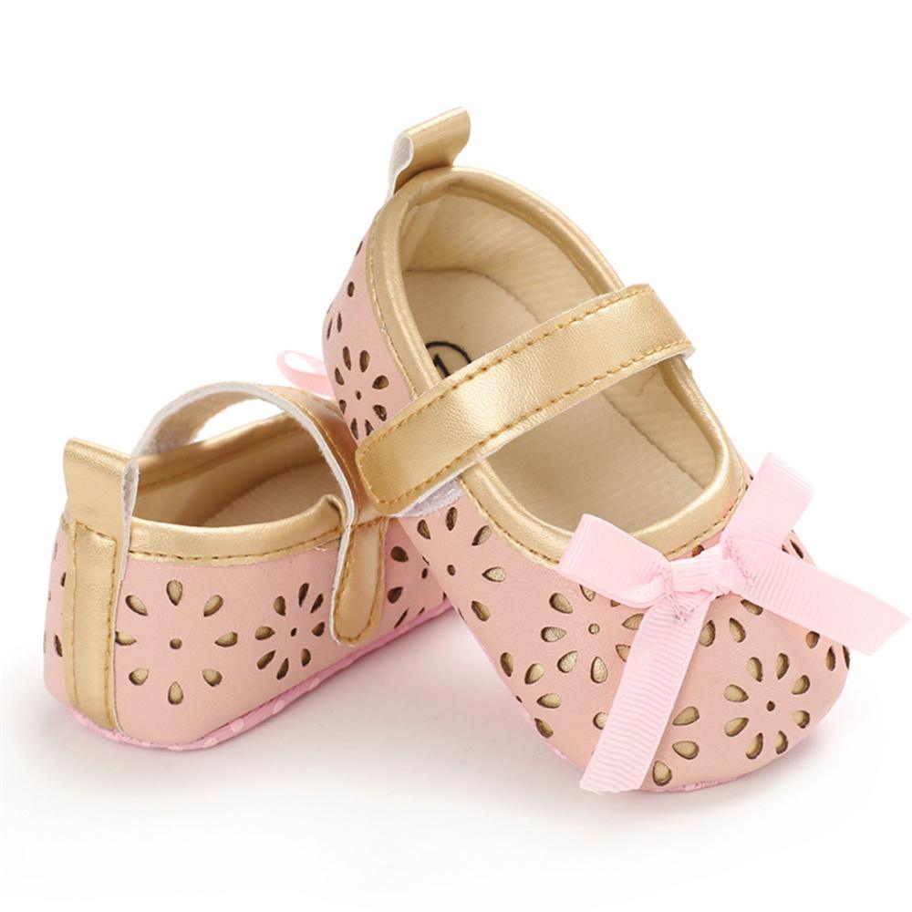 Baby Girls Bow Decor Magic Tape Princess Shoes Kids Wholesale Shoes - PrettyKid