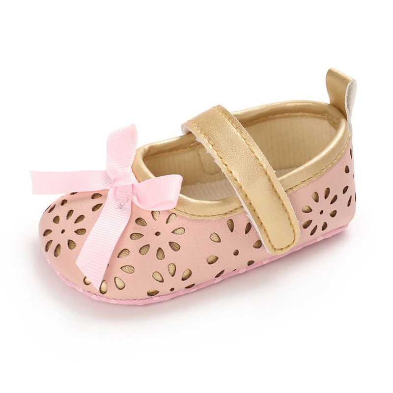 Baby Girls Bow Decor Magic Tape Princess Shoes Kids Wholesale Shoes - PrettyKid