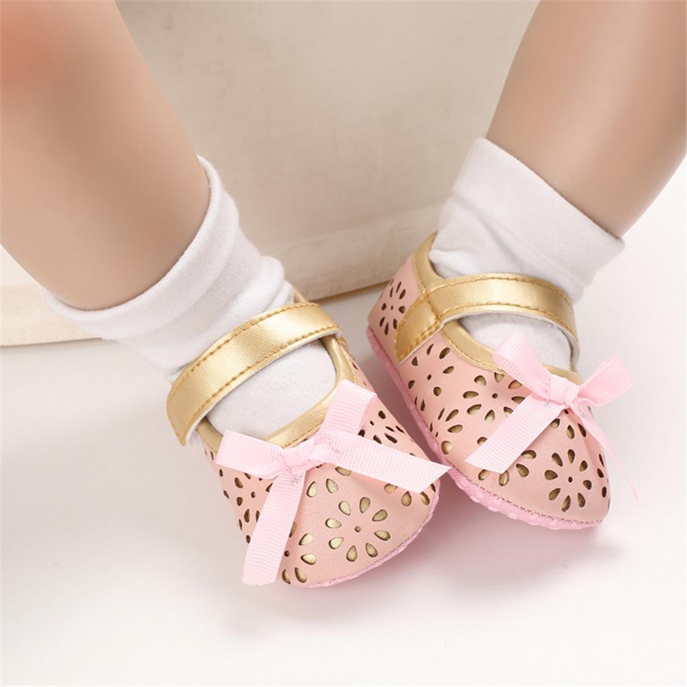 Baby Girls Bow Decor Magic Tape Princess Shoes Kids Wholesale Shoes - PrettyKid