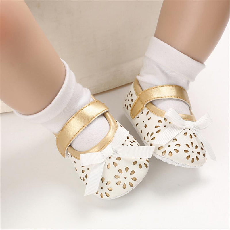 Baby Girls Bow Decor Magic Tape Princess Shoes Kids Wholesale Shoes - PrettyKid