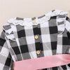 Baby Girls Bow Decor Plaid Long Sleeve Romper Baby Clothes Wholesale Suppliers - PrettyKid