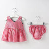 Baby Girls Bow Decor Plaid Sleeveless Vest & Shorts Buy Baby Clothes Wholesale - PrettyKid