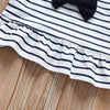 Girls Bow Decor Sleeveless Striped Top & Shorts Wholesale Baby Girl clothing - PrettyKid