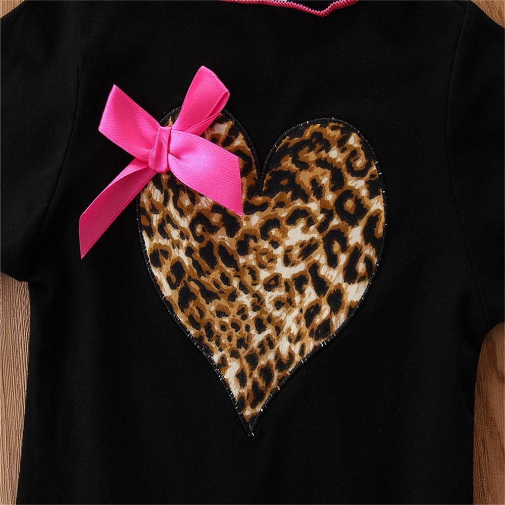 Baby Girls Bow Leopard Printed Tops & Trousers Girls Wholesale - PrettyKid