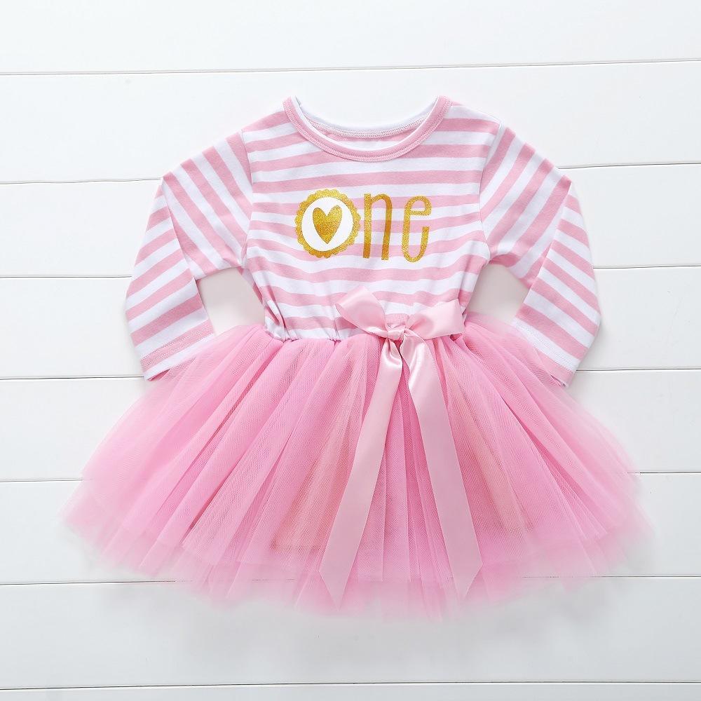 Baby Girls Bow Long Sleeve Mesh Dress - PrettyKid