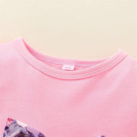 Pink Long Sleeve Ruffled Top & Roses Pants Baby Girls Baby Clothes - PrettyKid