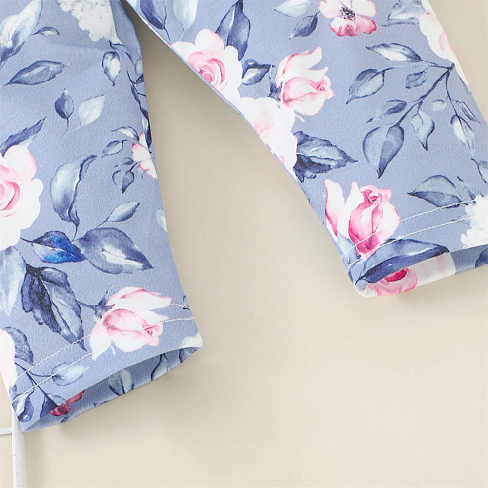 Pink Long Sleeve Ruffled Top & Roses Pants Baby Girls Baby Clothes - PrettyKid