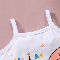 Baby Girls Bow Mermaid Letter Printed Sling Top & Shorts childrens leggings wholesale - PrettyKid