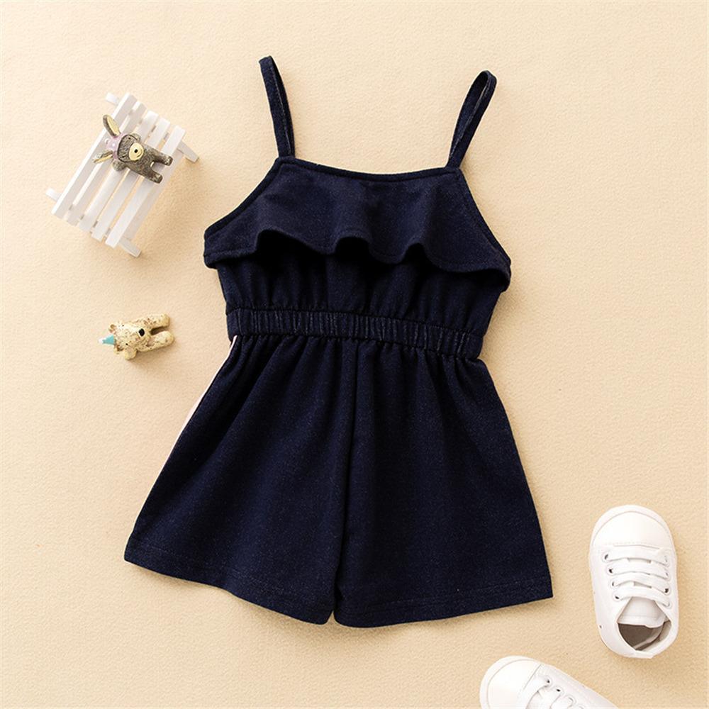 Baby Girls Bow Ruffled Suspender Jumpsuit Baby clothes - PrettyKid