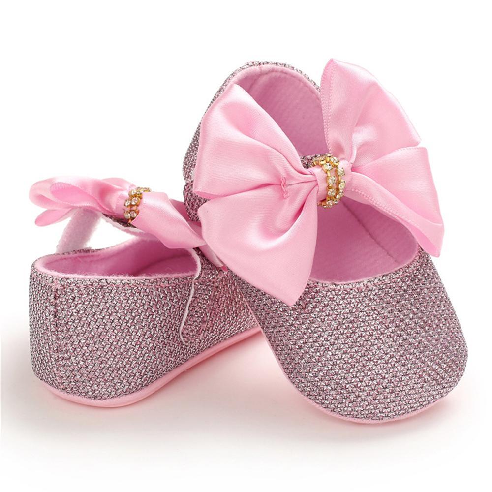 Baby Girls Bow Sequins Magic Tape Princess Shoes Children Wholesale Shoes - PrettyKid