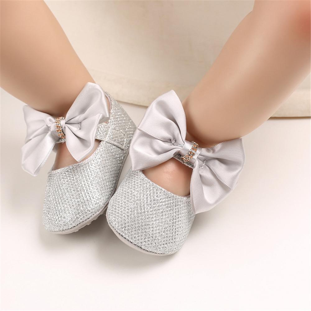 Baby Girls Bow Sequins Magic Tape Princess Shoes Children Wholesale Shoes - PrettyKid