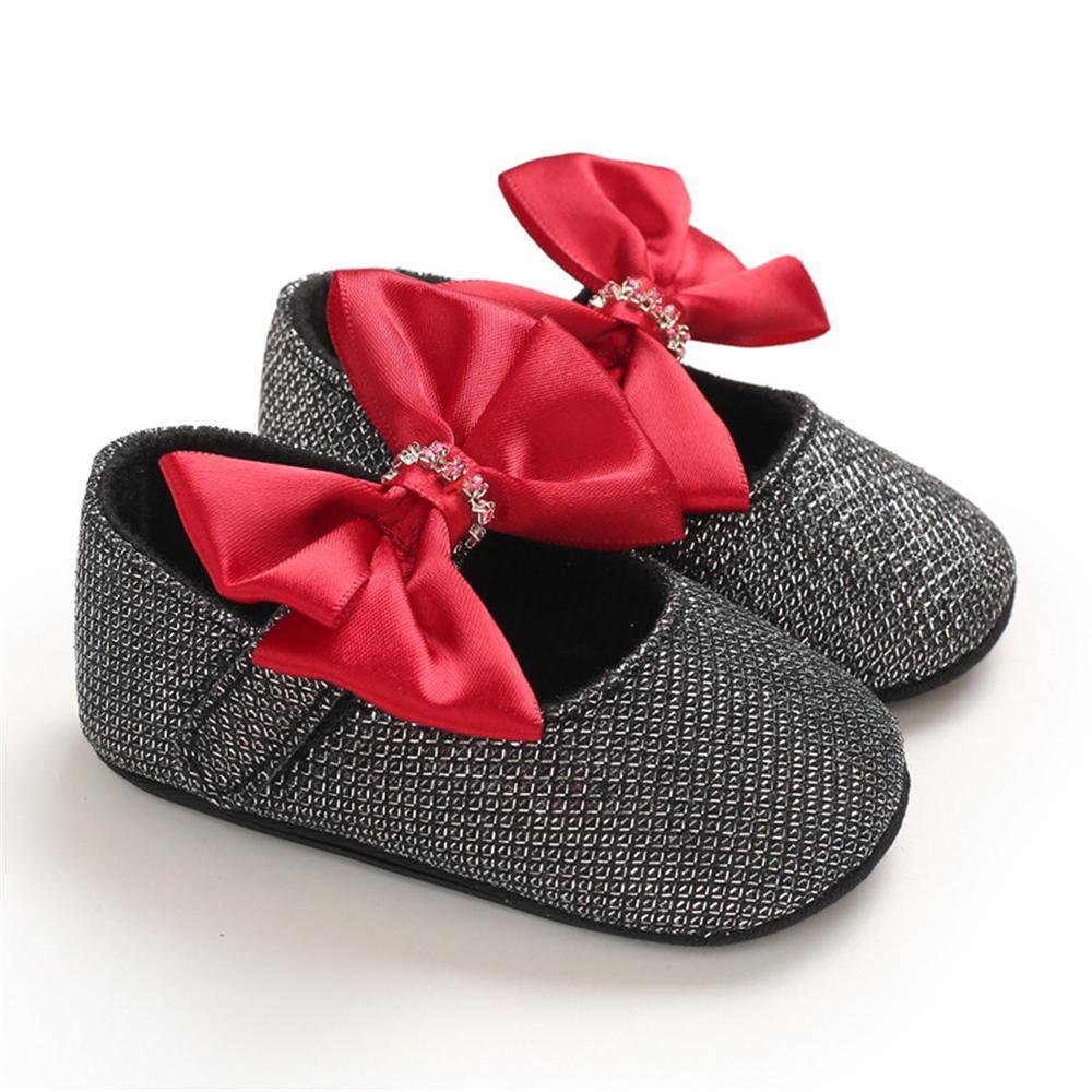 Baby Girls Bow Sequins Magic Tape Princess Shoes Children Wholesale Shoes - PrettyKid