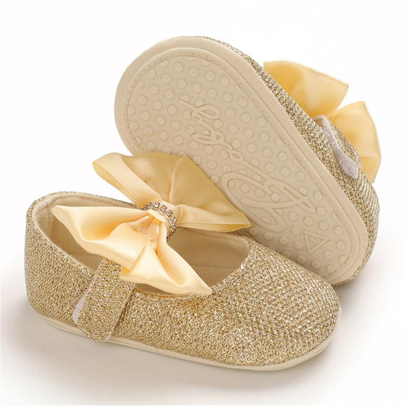 Baby Girls Bow Sequins Magic Tape Princess Shoes Children Wholesale Shoes - PrettyKid