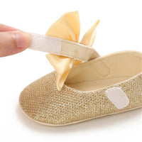 Baby Girls Bow Sequins Magic Tape Princess Shoes Children Wholesale Shoes - PrettyKid