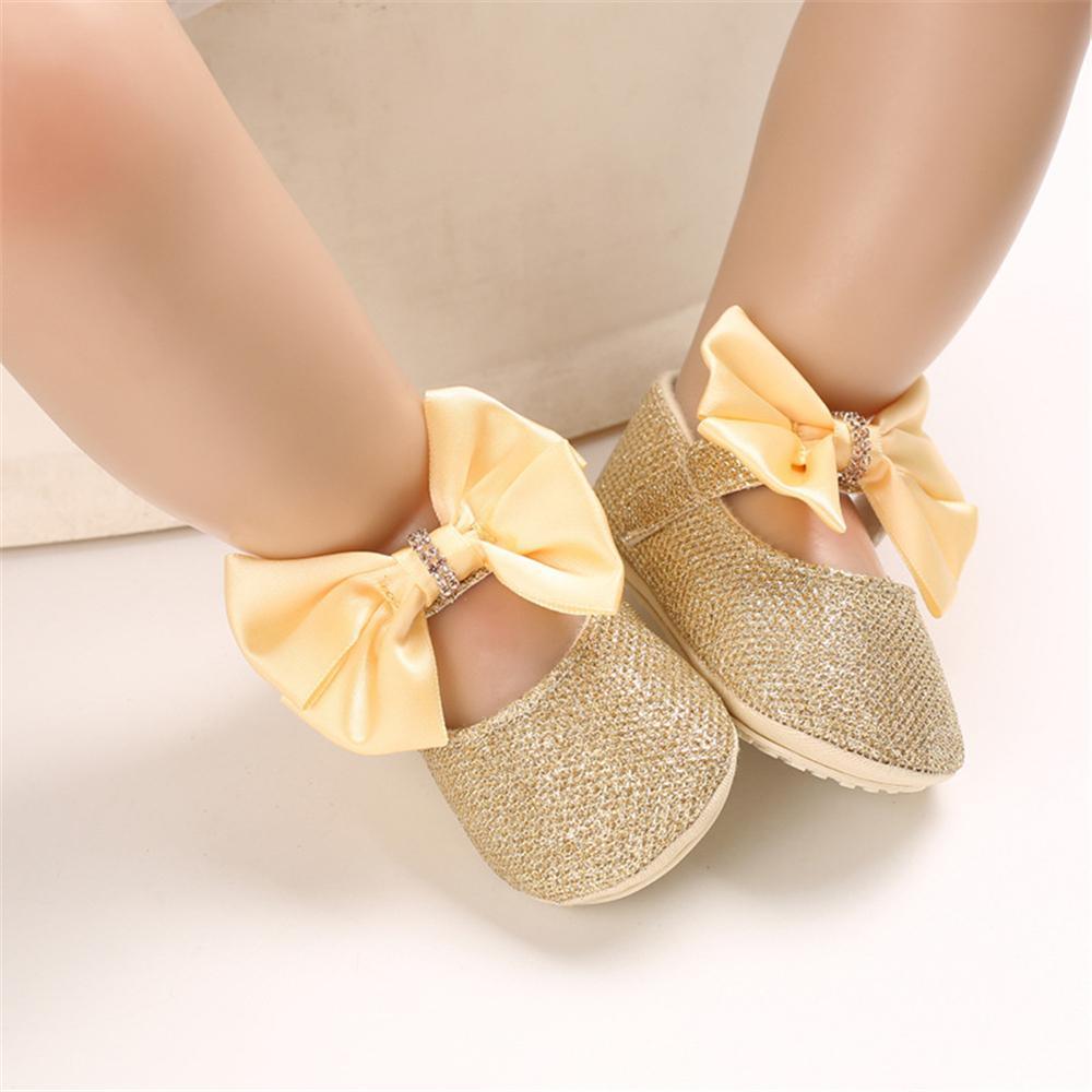 Baby Girls Bow Sequins Magic Tape Princess Shoes Children Wholesale Shoes - PrettyKid