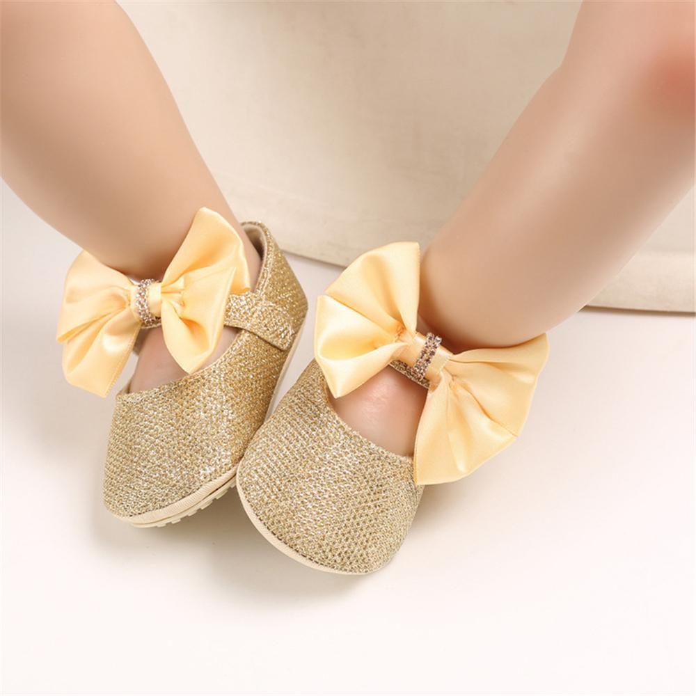 Baby Girls Bow Sequins Magic Tape Princess Shoes Children Wholesale Shoes - PrettyKid