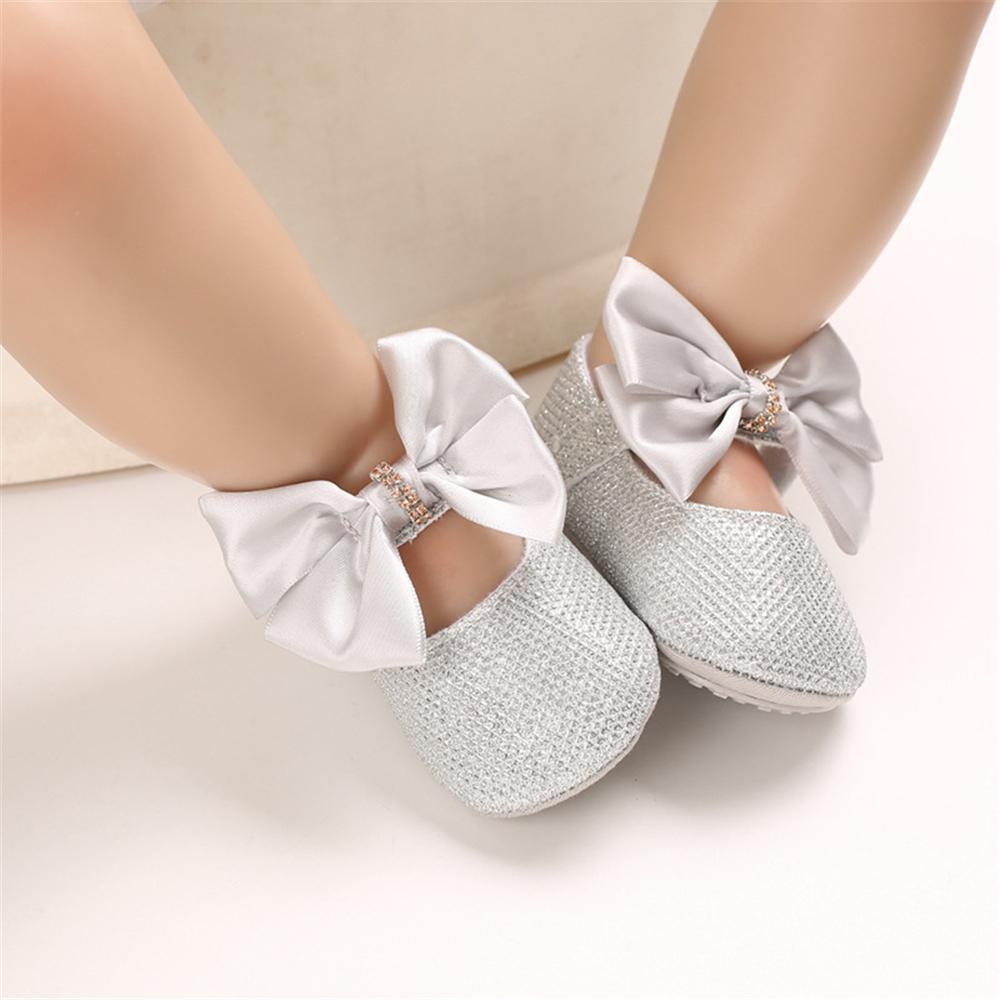 Baby Girls Bow Sequins Magic Tape Princess Shoes Children Wholesale Shoes - PrettyKid