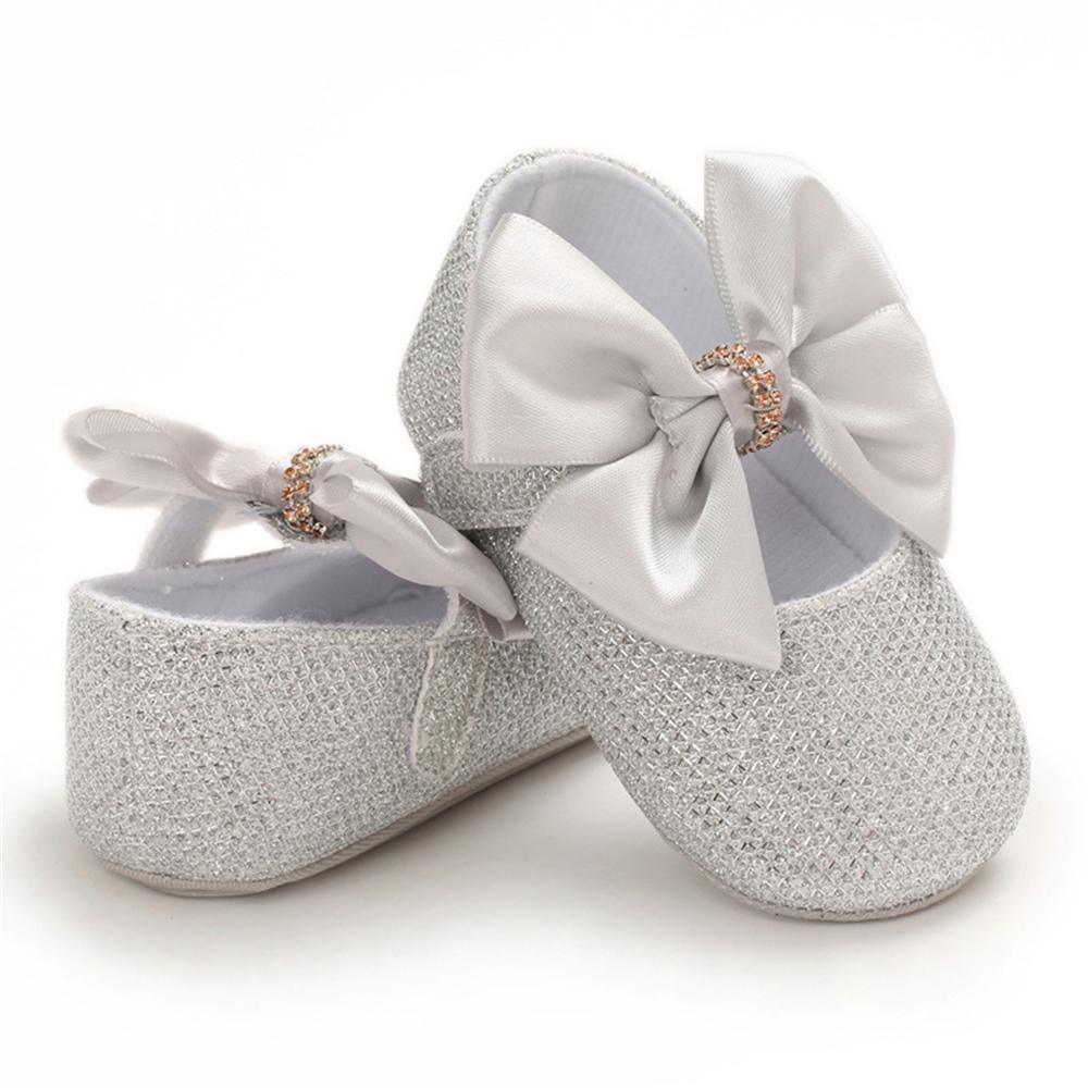 Baby Girls Bow Sequins Magic Tape Princess Shoes Children Wholesale Shoes - PrettyKid