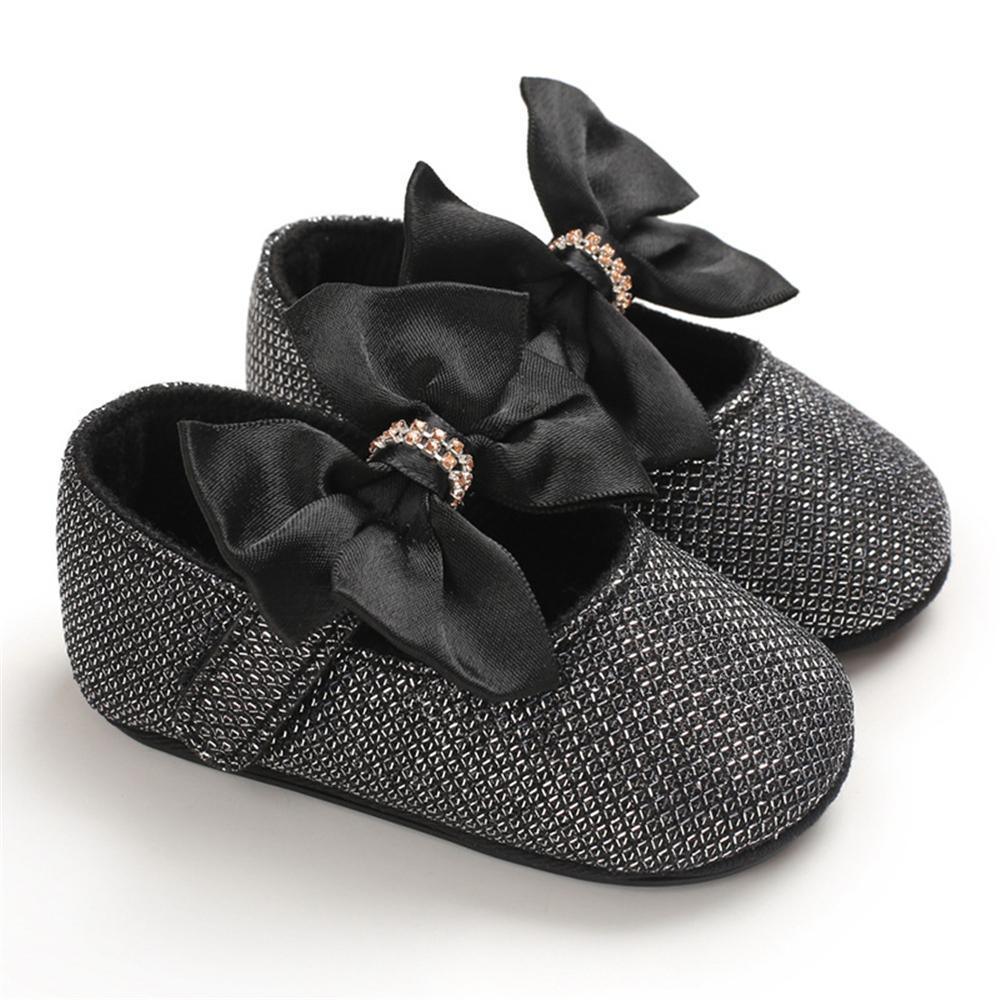 Baby Girls Bow Sequins Magic Tape Princess Shoes Children Wholesale Shoes - PrettyKid