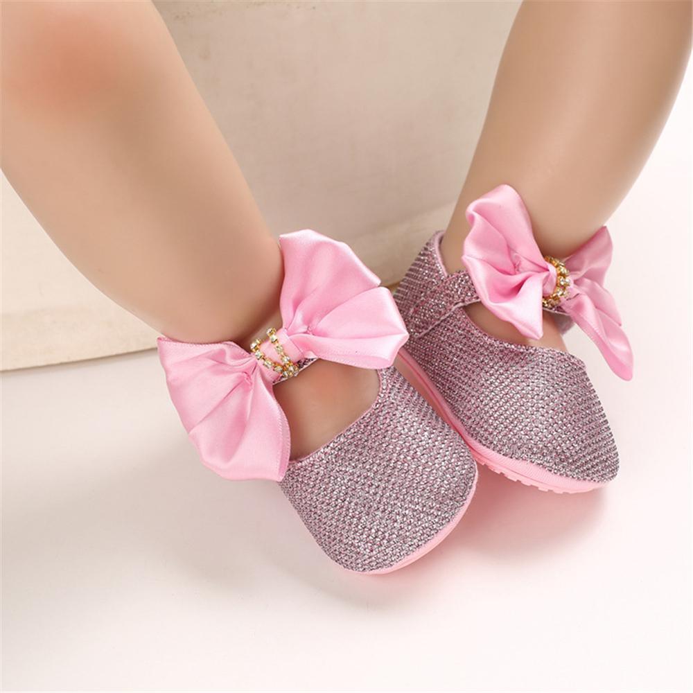 Baby Girls Bow Sequins Magic Tape Princess Shoes Children Wholesale Shoes - PrettyKid