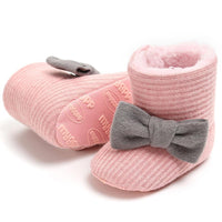 Baby Girls Bow Slip On Fur Warm Boots Wholesale - PrettyKid