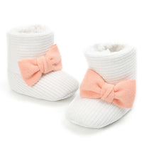 Baby Girls Bow Slip On Fur Warm Boots Wholesale - PrettyKid