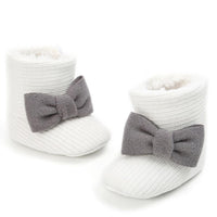 Baby Girls Bow Slip On Fur Warm Boots Wholesale - PrettyKid